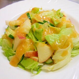 野菜と果物の柿ドレサラダ
